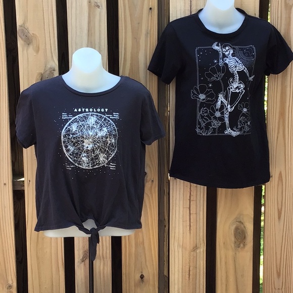 Fifth Sun Tops - Astrology & Skeleton Tops! Large, Fit Medium